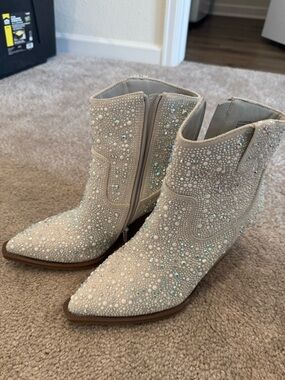 Sweet G Jeweled Western Ankle Boots